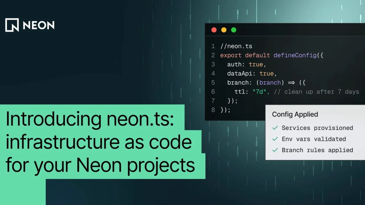 Neon Introduces neon.ts for Infrastructure as Code in TypeScript