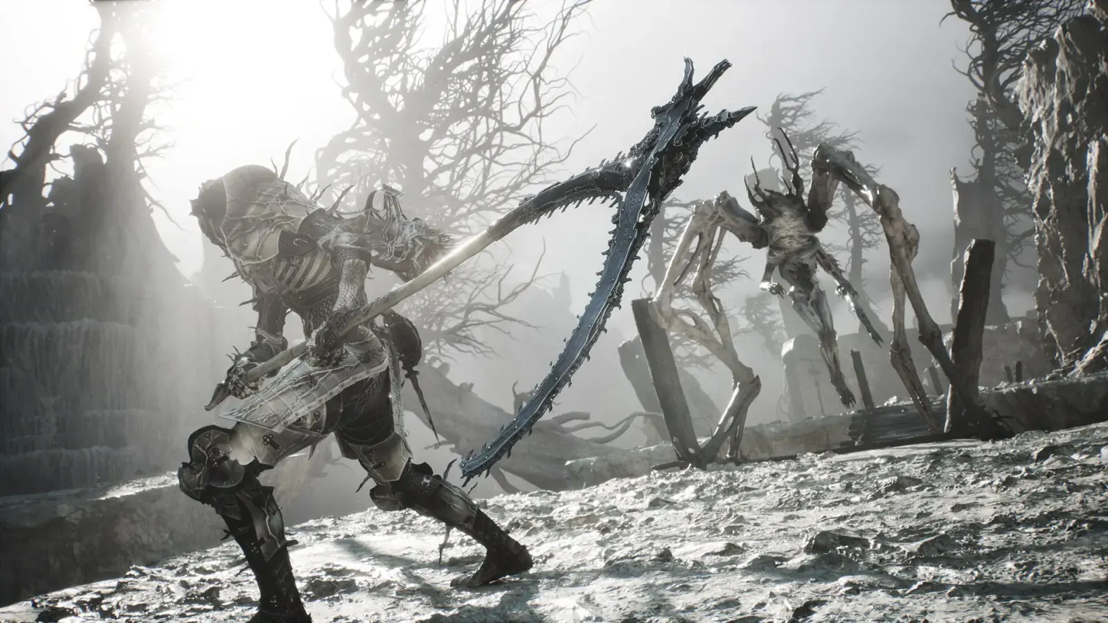 Promotional artwork for Mortal Shell 2, showcasing dark fantasy environments and character designs.